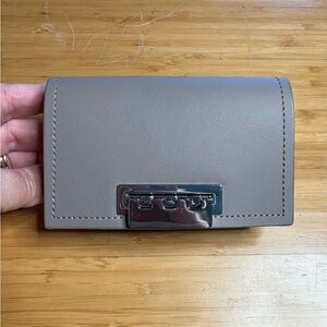 EUC Zac Zac Posen- Earthette Leather Mini Wallet Card Holder in Color Smog.